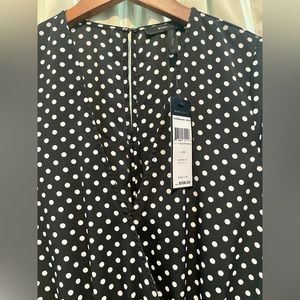 BCBGmaxaria Short Polka Dot Romper w/ POCKETS